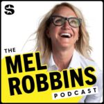 The Mel Robbins podcast logo with headshot of Mel